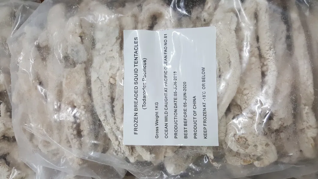 Frozen Breaded Squid Tentacles, IQF
